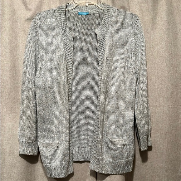 J. McLaughlin Sweaters - J. McLaughlin Grey Shimmer Cardigan Size Large